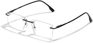 SAM AND MARSHALL AERIS Rimless Eyeglass I Rectangle Shape I Light Weight Frame I Prescription Friendly I Metal Built I Men... Price In India