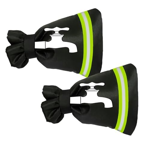 Doukey Outdoor Faucet Covers for Winter Freeze Protection, Waterproof Faucet Protectors 7.1"W x 9.8"H Thicken Faucet Socks Reusable Hose Bibs Covers Insulated Spigot Cover (2 PACK) Cover