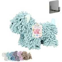 Puppy Shaped Towel Hand Towel Animals Chenille Dog Bath Handtowels for Kids Fuzzy Ball Absorbent Cute Hanging Kitchen Cutest Naughty Soft and Fluffy Highly Sorbent Gift for Dog Lovers 1pc-B
