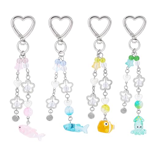 PH PandaHall 4 Styles Cute Keychain Set