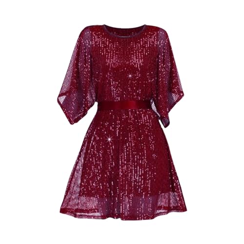 Robe à manches longues chic en sequins brodés et lacets raffinés pour femme en noir