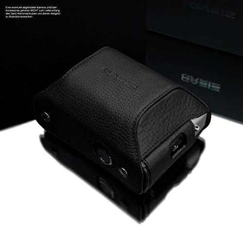 Kamera Schutzhülle für Fuji Fujifilm X100V (Montage nur an Fototasche Gariz HG-CHX100VBK möglich!) | Taschen Hülle aus italienischem Leder | Kamerahülle Half-Case Schutzhülle: Schwarz | HG-CCX100VBK Cover