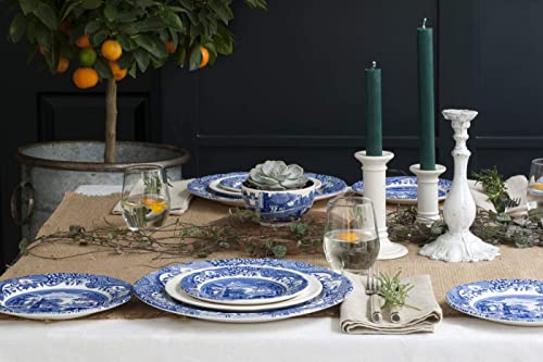 Spode Blue Italian 5-Piece Place Setting | Dinner Plate, Salad Plate, Bread & Butter Plate, Teacup And Saucer | Dishwasher Safe | Made In England From Fine Earthenware #TOP1