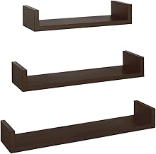 MODULARREDO | Magnet Set of 3 Wall Shelves, Design Wall Shelves, Wall Shelves, 60 x 8 x D15.5 cm, 50 x 8 x 15.5 cm and 40 x 8 x 15.5 cm, Wengè – Made in Italy