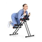 GYMAX Bauchtrainer bis 150kg belastbar, Rückentrainer mit 3 stufigem Widerstand, klappbarer AB Trainer mit LCD-Display, Bauchmuskeltrainer für Muskelaufbau, Fitness & Heimtrainer, schwarz