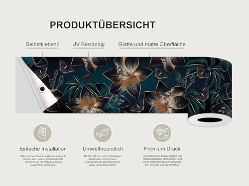 AG Design Selbstklebende Bordüre für Küche, Wohnzimmer, Wand Sticker, Mehrfarbig, 500 x 13,8 cm (Abstract)