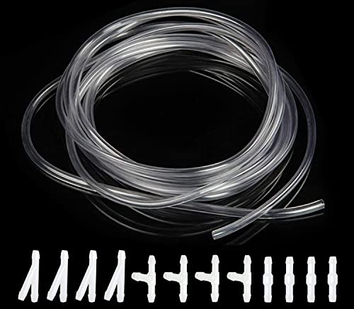 YIXISI 4m Scheibenwaschanlage Schlauch, Universal Automotive Isolierschlauch mit 12 Stücke Schlauchverbinder, Transparent