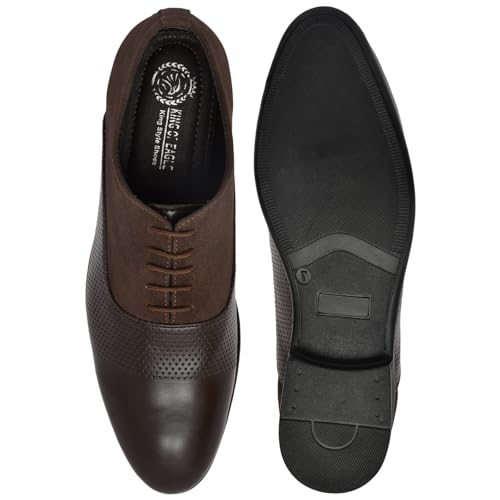 Mens-Stylish-Brown-Perforated-Leather-Dress-Shoes