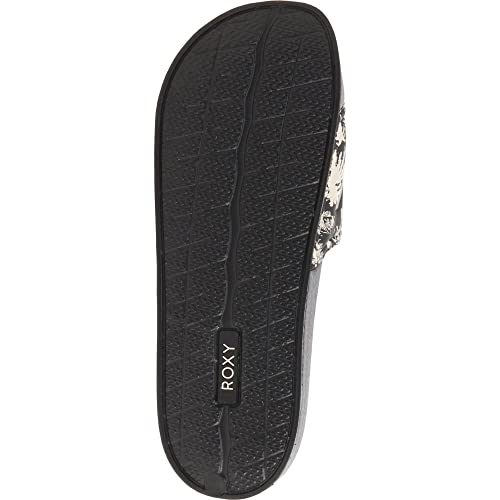 Roxy Womens Slippy Slide Sport Sandal, Black/Gold/Palms, 7 Us #TOP4