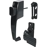 Prime-Line MP5071 Push Button Latch with Tie Down, Black, 1 Set
