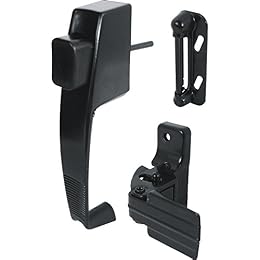 Prime-Line MP5071 Push Button Latch with Tie Down, Black (1 Set)