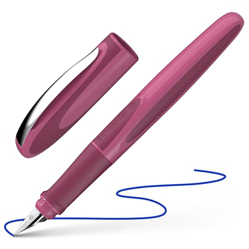 Image of Schneider Boysenberry Ray 168209 Fountain Pen Right-Handed with Standard Ink Cartridge Royal Blue