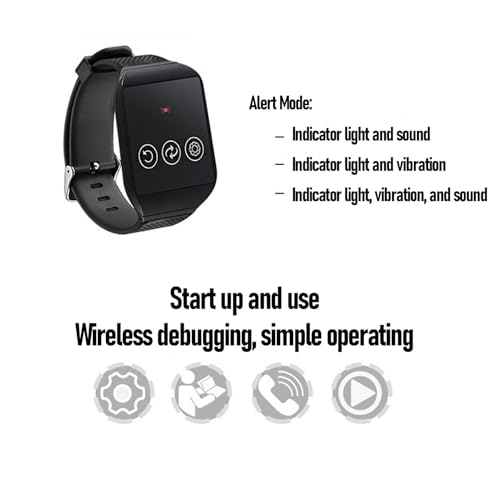 Wireless Calling System, 2 receptores de reloj y 1 transmisor, tecnología inalámbrica 98 canales, con modos de alerta vibración y zumbador, resistente al agua IPX4 miniatura 7