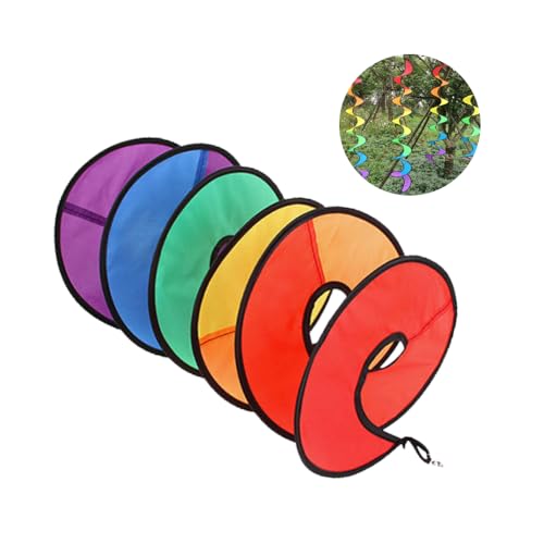 Bieiyhe Molino de Viento Espiral Colorido, Molino de Viento Plegable Pequeños, Molino de Viento de Arco Iris en Espiral, Hilandero Espiral Colgante, Rainbow Wind Spinner para Jardín, Hogar, Decoración