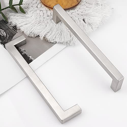 Probrico 30 Pack|6-3/10in(160mm) Kitchen Square Cabinet Handles Brushed Nickel Cabinet Pulls Stainless Steel Drawer Pulls Kitchen Cabinet Hardware by Probrico - Used condition - Image 6
