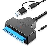 Hocklliy Sata to Usb 3.0 Cable,Usb to Sata Adapter with Dc for 3.5" Hdd & 2.5" Hdd/Ssd High Speed Data Transfer Portable & Plug and Play