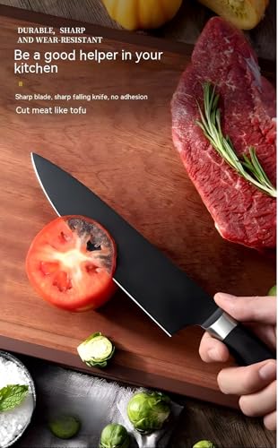 Image of 24x7 eMall Damascus Matt Black Japanese Chef Knife 8 inch Carbon Steel Box