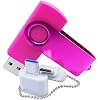 2GB USB Flash Drives Thumb Drive Memory Sticks Pendrive with OTG & Type-C/USB C Adaptor Pink