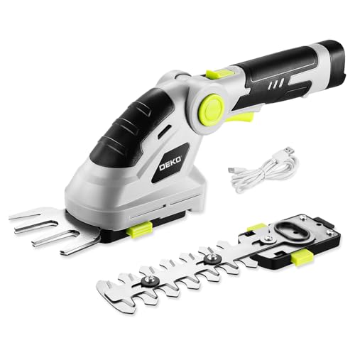 Hedge Trimmer Cordless Grass Shear: DEKOPRO 8V Electric Bush Trimmer Grass Cutter Trimmer