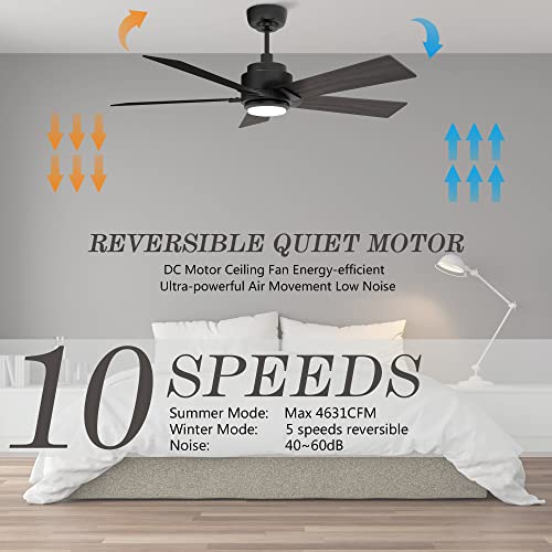 Smaair Smart Wifi Led Ceiling Fan, 52Inch Plywood Outdoor Smart Ceiling Fan With Remote, App Control With Timer And Schedule, Compatible With Alexa/Google Assistant/Siri Shortcuts (Black/Walnut) #TOP4