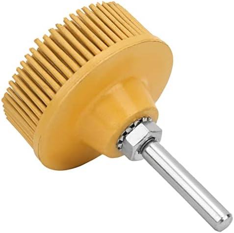 Bristle Disc Brush, 2 Inch Bristle Disc Emery Rubber Abrasive Brush Polishing Grinding Wheel for Burr Rust Removal(Yellow)