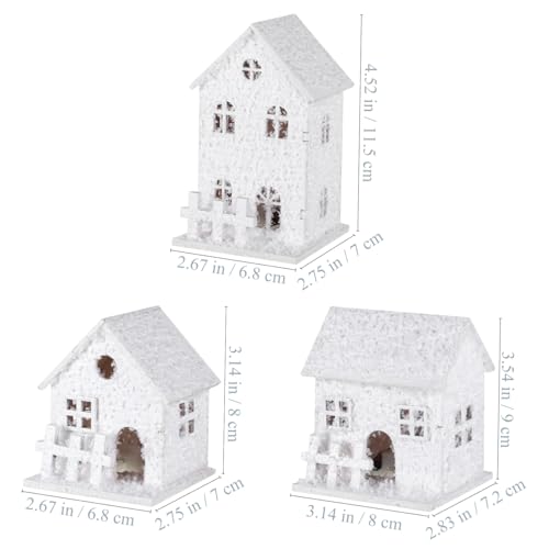 Casitas de madera navideñas LED, el regalo perfecto de decoración festiva para hogar y oficina 3