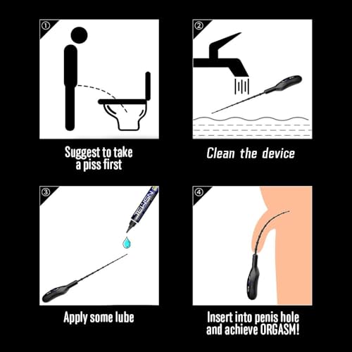 Image of Sex Toys for Men Vibrating Urethra Stimulation with Beads Urethral Sound Waterproof Male Masturbator USB 10 Vibration Modes Penis Plug Shaft Shocker OH-OT-275-B