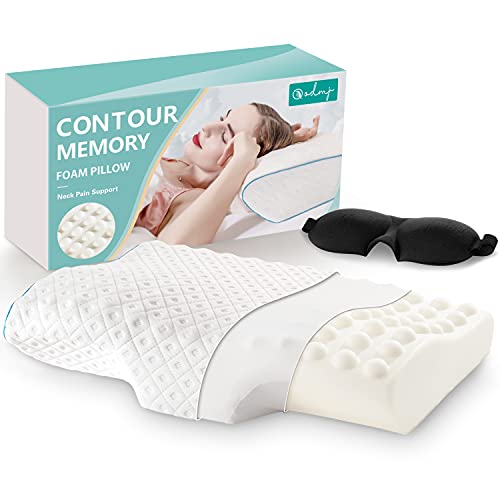 Contour Memory Foam Pillow, ODMJ Cervical Pillow for Neck Pain, Cervical Neck Pillow for Sleeping, Orthopedic Pillow for Neck and Shoulder Pain Relief, Ergonomic Pillow for Back, Stomach Side Sleepers