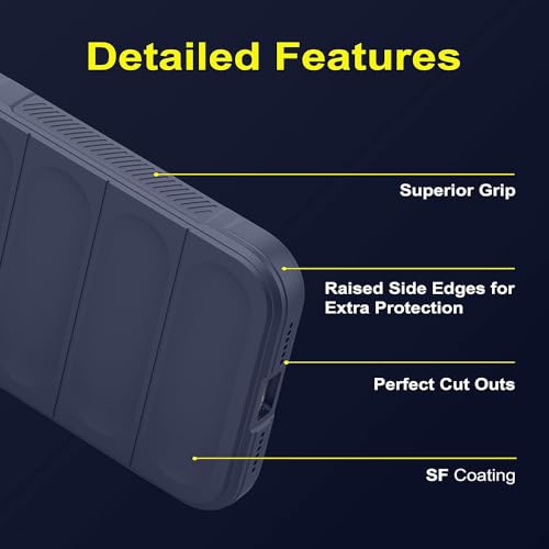 Image of Amazon Brand-Solimo Mobile Cover for Realme 14 Pro 5G | Full Camera Protection | Liquid Silicon Case | Flexible Bumper Case for Realme 14 Pro 5G (Dark Blue)