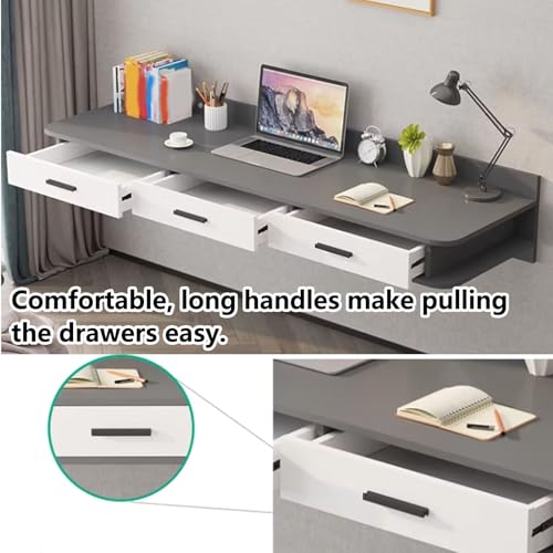 Bureau mural flottant compact table d'écriture chambre 80cm - 8