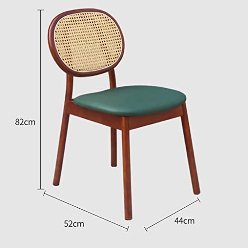 Tkhp Armless Mid-Century Wooden Rattan Chair, With Hand-Woven Rattan Backrest, Suitable For Living Room And Kitchen, Patio Wicker Seat Stool (Color : Walnut, Size : 44 * 52 * 82Cm) #TOP4