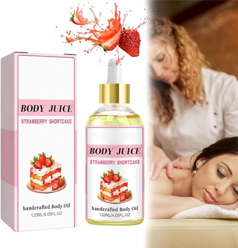 Wildplus Body Juice Oil Strawberry Shortcake,Body Juice Oil Scent Strawberry,Body Juice Oil Strawberry Shortcake,Handcrafted Body Oil for Women Men (1pcs)