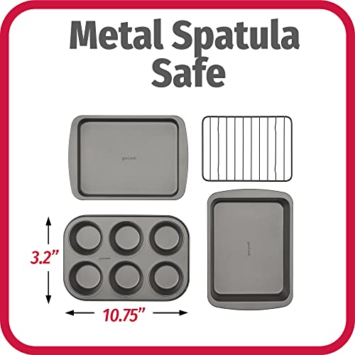 image for GoodCook 4-Piece Nonstick Steel Toaster Oven Set with Sheet Pan, Rack,