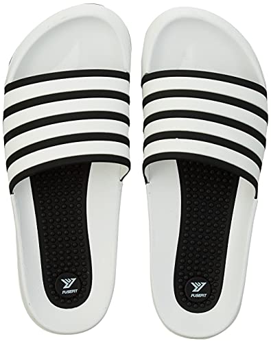Fusefit Men’S Striper White/Black Slipper (Ffr-636)