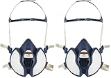 3M Maintenance Free Half Mask 4251+, Reusable Respirator, FFA1P2 R D Filters, Multicoloured, One Size
