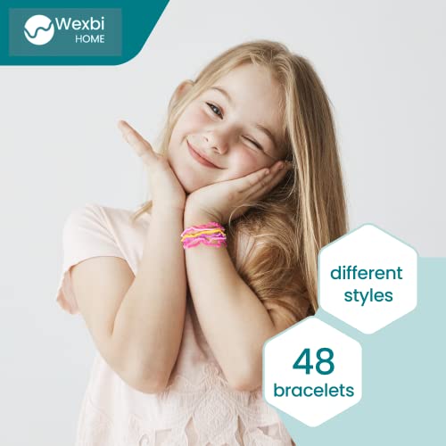 Wexbi Home Mega Assortment Fun Bandz - Silicone Bandz Bracelets In A Variety Of Vibrant Colors And Fun Shapes, Fun Silly Toy For Children (48Pc) #TOP3