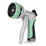 RESTMO Garden Hose Nozzle, Heavy Duty Metal Water Hose Nozzle with 7 Adjustable Spray Patterns, High Pressure Hand Sprayer with Flow Control, Best for Watering Plant & Lawn, Washing Car & Pet, Cyan