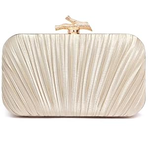 Purses for Women Evening Bag Handbags Formal Pleated Clutch Bag with Chain for Prom Wedding Party Black-tie affairs