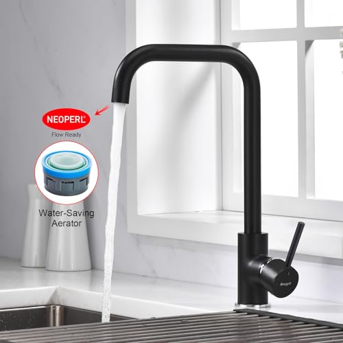 Miniatura 5 de Ibergrif M22105b Grifo De Cocina Con Caño Alto, Grifo Para Fregadero Giratorio 360 , Cold Start, Ahorro De Energía, Negro