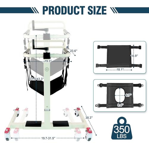 LCDOCTOR Patient Lift Transfer Chair, Wheelchair to Car Transfer Devices, Sit to Stand Lift Aids for Elderly - No Electric Lightweight Foldable for Home, Chair Lift Assist Devices for Seniors