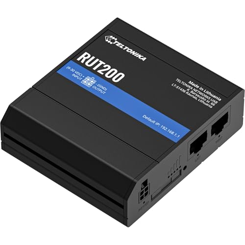 Teltonika Router 4G (LTE) - Cat 4 hasta 150 Mbps, 3G - hasta 42 Mbps, 2G - hasta 236,8 kbps [RUT200]