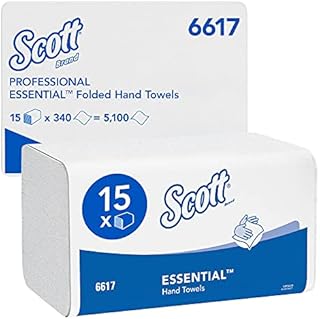Scott Essential Interfold Hand Towels 6617 - V Fold Paper Towels - 15 Packs x 340 Paper Hand Towels (5,100 total)