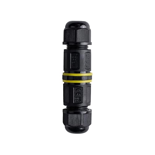 Image of Waterproof Cable Connector 3 Core IP68 Junction Box, Outdoor Electrical Wire Connector for 5.5-7.5mm Cable, Nylon Brass Cable Joint for Outdoor Lighting, LED Lights, Garden, Tunnel and Buried Lighting