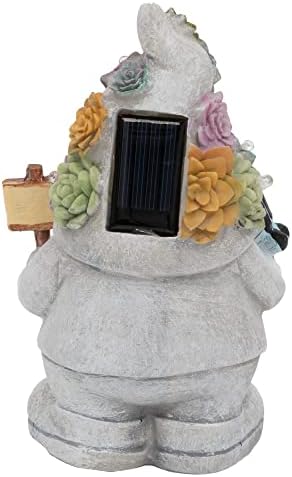 GloBrite Solar Garden Gnome Statue Light with Welcome Sign - Long Bearded Tomte Christmas Gnome Holding Welcome Board with Solar LED Lights Decor for Patio Lawn Outdoor Gardening Ornaments Gifts