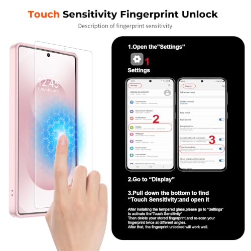 Image of SUPFINE Magnetic for Samsung Galaxy S25 Ultra Case with Screen Protector, (Built-in Magnets) (Military Grade Drop Protection) Slim Translucent Shockproof Phone Case,Pink