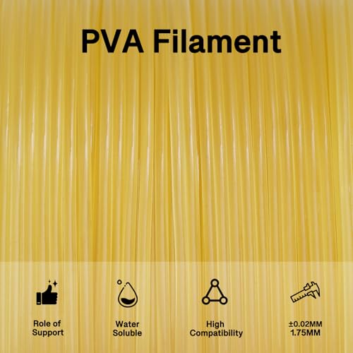 Image of YXPOLYER PVA Filament 3D Printing Support Filament 500g 1.75mm Easy and Fast Dissolvable Water Soluale, Support Material for PLA, ABS, PETG,TPU