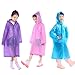 Kids Rain Ponchos, 3 Packs Portable Reusable Emergency Raincoats For 6-12 Years Old for Camping Hiking Traveling Backpacking