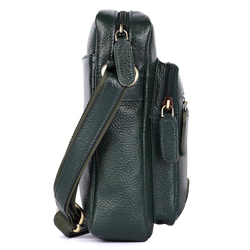 Image of Premium Genuine Leather Messenger Sling Bag for Men & Women - Multipurpose Crossbody Bag with Adjustable Strap & Multiple Pockets for Travel, Office, Work, College & Daily Use
