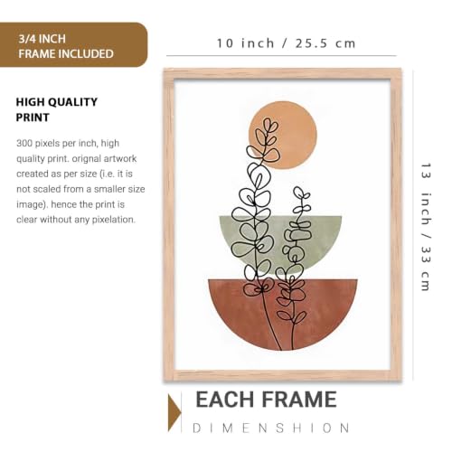 Image of kotart Boho Art Home Decoration Paintings With Frame For Living Room Bed Room Hotel Wall Decor Digital Reprint Set of 3 (10X13 inch)