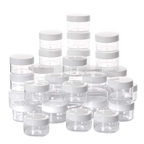 100 Count Empty Makeup Jars 15g Cosmetic Containers with Lids Leak Proof Sample Containers Refillable Plastic Containers - White by BTYMS - Used condition - US$22.09